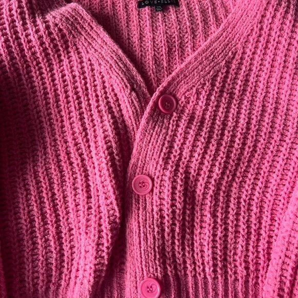 Love Ellie pink cropped knit cardigan - Picture 2 of 4